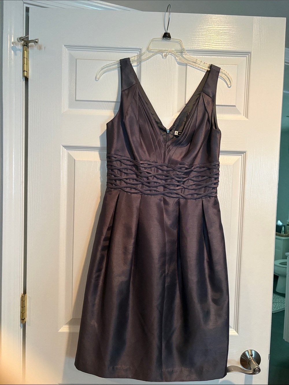 JS Boutique Sleeveless V-Neck Midi Dress in Charcoal Gray